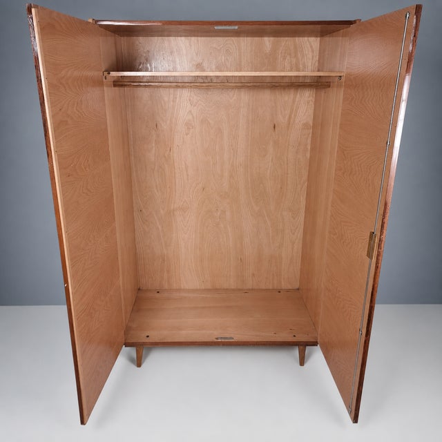 Wood Vintage Wardrobe in Walnut, 1970s For Sale - Image 7 of 13