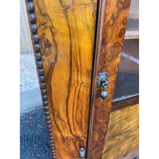 Regency Style Circassian Walnut Corner Cabinet. For Sale - Image 9 of 10