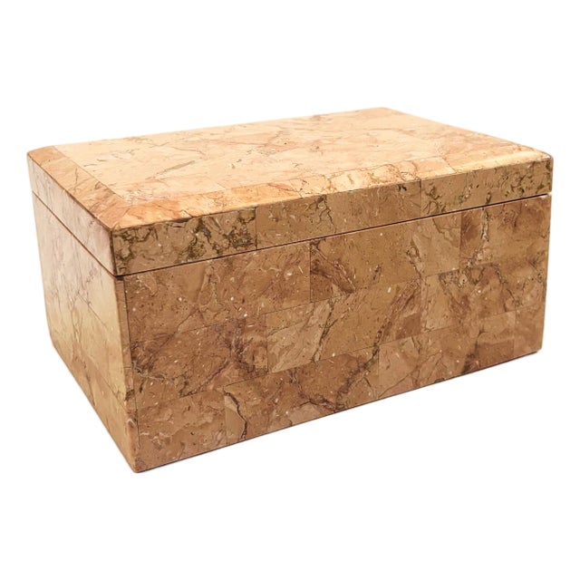 Tessellated Pink Stone Box For Sale