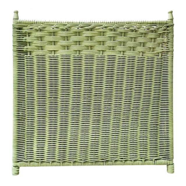 Traditional Wicker Box Planter in Pale Green, Extra Small For Sale - Image 3 of 3
