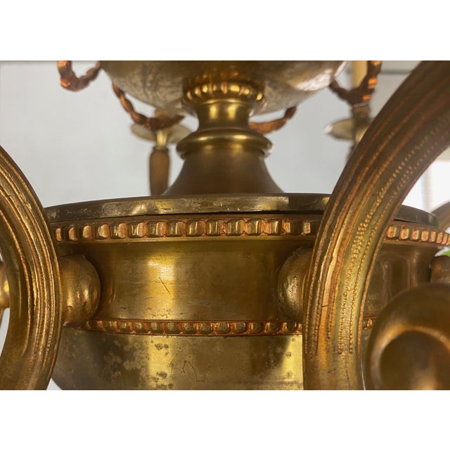 Vintage 8 Light Art Nouveau Style Chandelier For Sale - Image 4 of 8