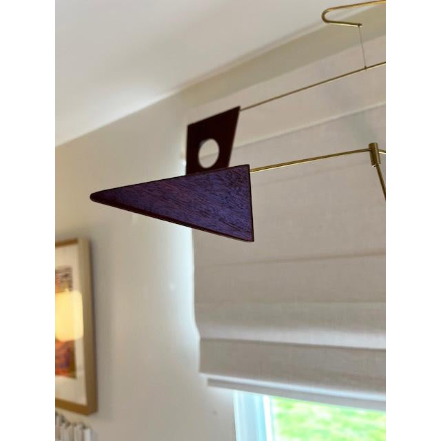 Vintage Hotchkiss Mara Wood & Brass Mobile For Sale - Image 4 of 7