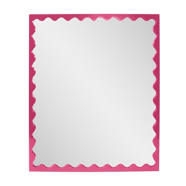 Pop Art Scalloped Pink Rectangle Mirror For Sale - Image 3 of 6