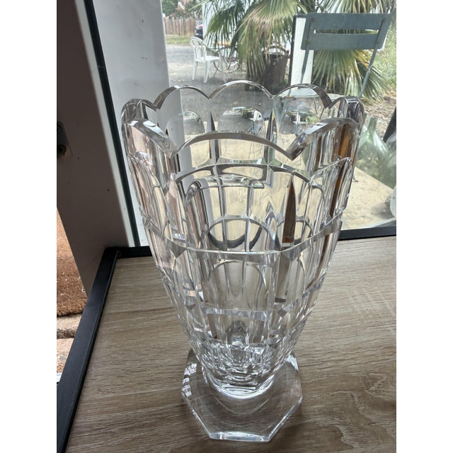 Vintage Cut Crystal Corolla Vase, 1930s For Sale - Image 3 of 7