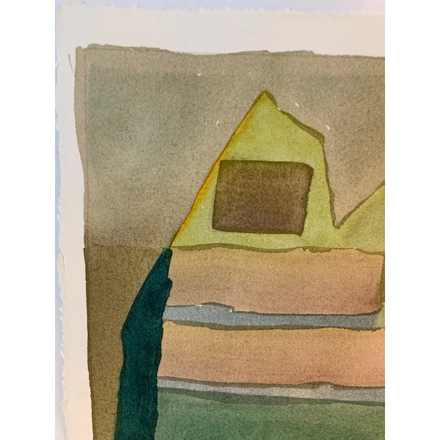 Abstract 1980s "Mycenae" Abstract Watercolor Painting by Lee Hall For Sale - Image 3 of 6