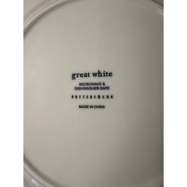 Pottery Barn 1980s Pottery Barn Great White Large Rimmed Plates Set of 5 For Sale - Image 4 of 7