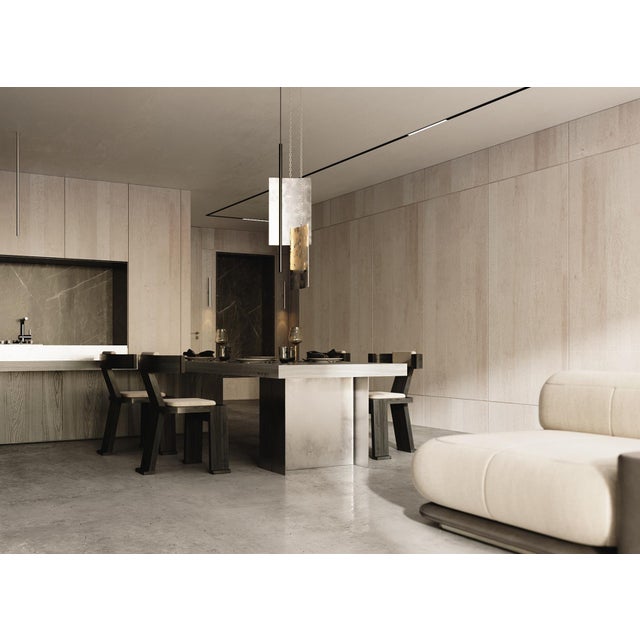 Metal Modern Ceiling Pendant Light - Led Panel Lamp - Brush Strokes - Small For Sale - Image 7 of 12