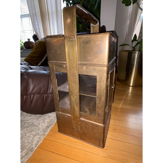 Antique Chinese Brass Street Food Server Stand For Sale - Image 4 of 11