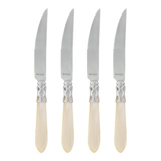 VIETRI Aladdin Brilliant Ivory Steak Knives - Set of 4 For Sale