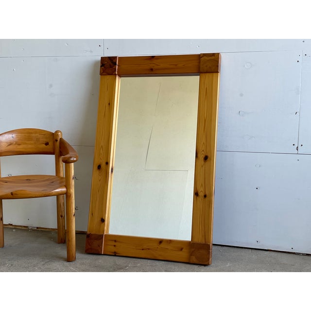 Danish Pine Wall Mirror by Aksel Kjersgaard for Odder, Denmark, 1970s For Sale - Image 6 of 10