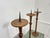 Three superb Brutalist-style solid wood candlesticks, made in the 1950s and sourced from a former church in Lyon. Slender...