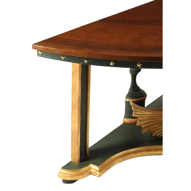 Traditional 19th C Style Empire Winged Dolphin Demilune Console Table For Sale - Image 3 of 7