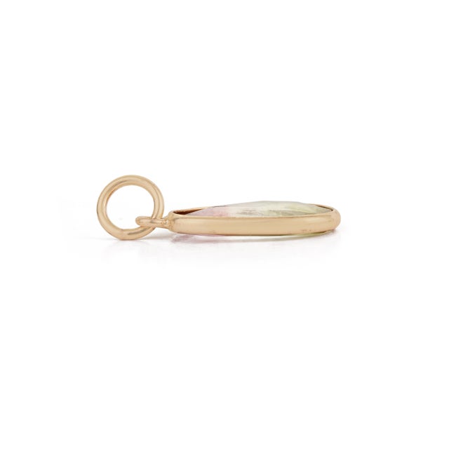 Boho Chic 2.02 Ct Watermelon Tourmaline Bezel Set Pendant for Her in 14k Gold For Sale In New York - Image 6 of 14