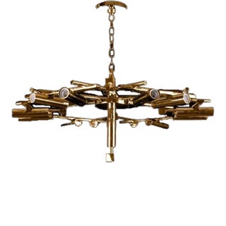 Snowflake Medial Chandelier in Gold Finish For Sale