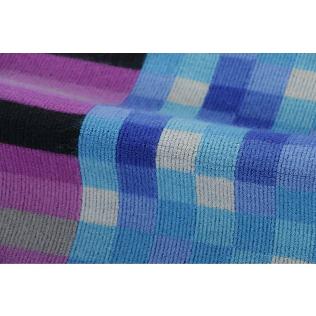 Vintage Square j.c Bissery Signed Modernist Tapestry in Blue Tones - Rug & Kilim For Sale In New York - Image 6 of 7