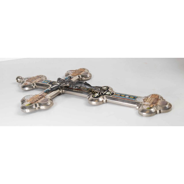 19th Century Italian Micro Mosaic Crucifix House Cross, Vatican Rome For Sale - Image 12 of 17