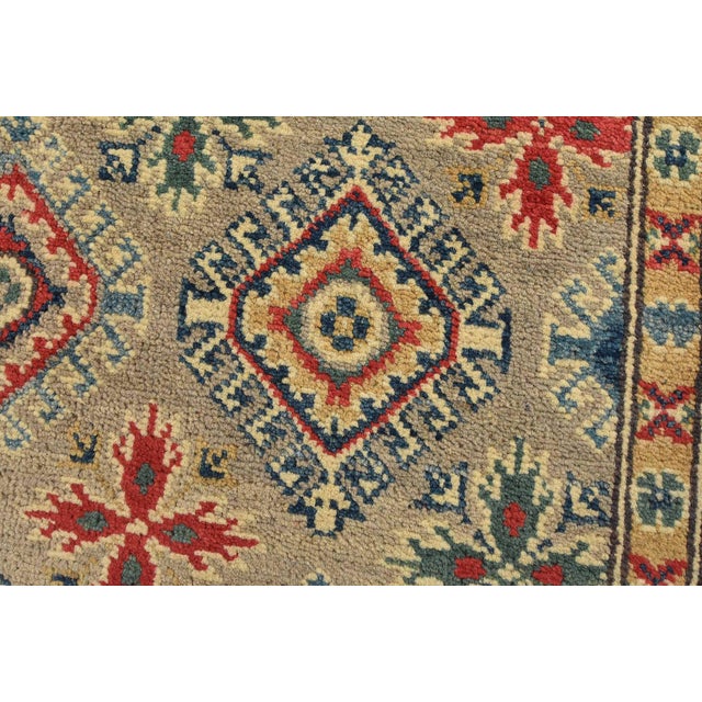 Kazak Rug 3’11” X 6′ Gray Wool Tribal Hand-Knotted Oriental Carpet For Sale - Image 4 of 12