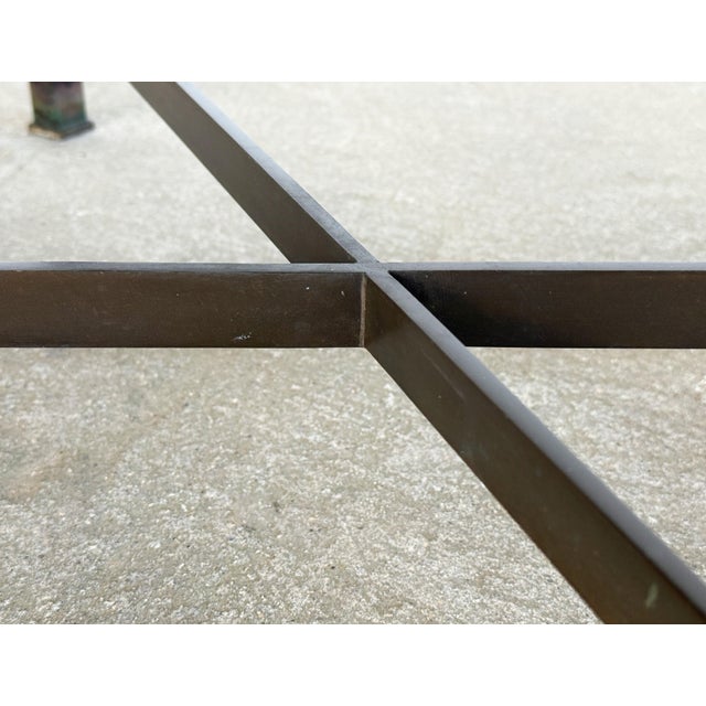 Mid-Century Modern Bronze and Murano Glass Mosaic Trapezoid Side Table in the Manner of Mosaic House / Vladimir Kagan For Sale - Image 10 of 12