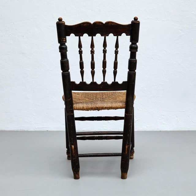 Rustic Wood French Chairs, 1950s, Set of 4 For Sale - Image 13 of 18