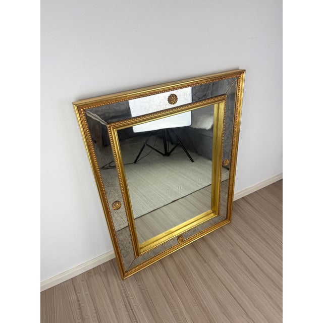 French Giltwood Mirror with Floral and Shell Ornaments by Ateliers Jean Ancey, Paris, France, 1950s For Sale - Image 9 of 10