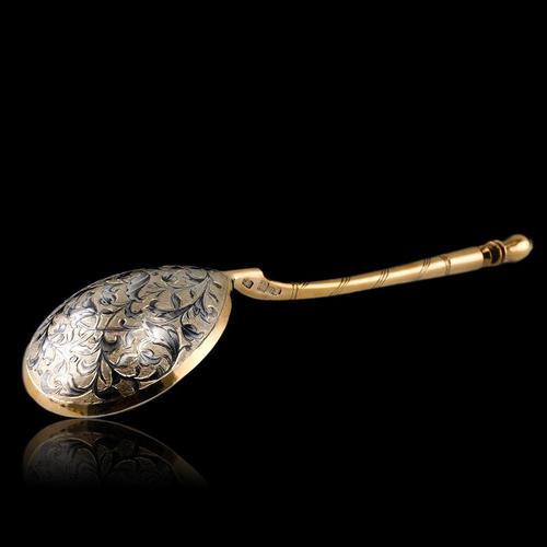 Large Antique Russian Silver Niello Spoon, Moscow, 1848 For Sale - Image 18 of 18