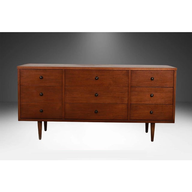 1960s Mid-Century Nine Drawer Modern Dresser For Sale In Baltimore - Image 6 of 10