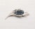 Mid-Century Modern Vintage 1960s Signed Crown Trifari Rhodium Plated Faux-Sapphire Brooch For Sale - Image 3 of 6