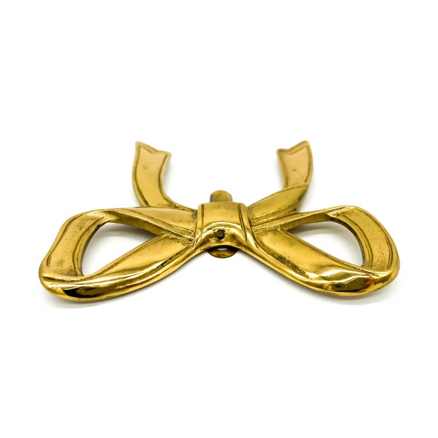 Metal Vintage Hollywood Regency Brass Bow Wall Hanging - Glam, French Inspired, Regency Revival For Sale - Image 7 of 8