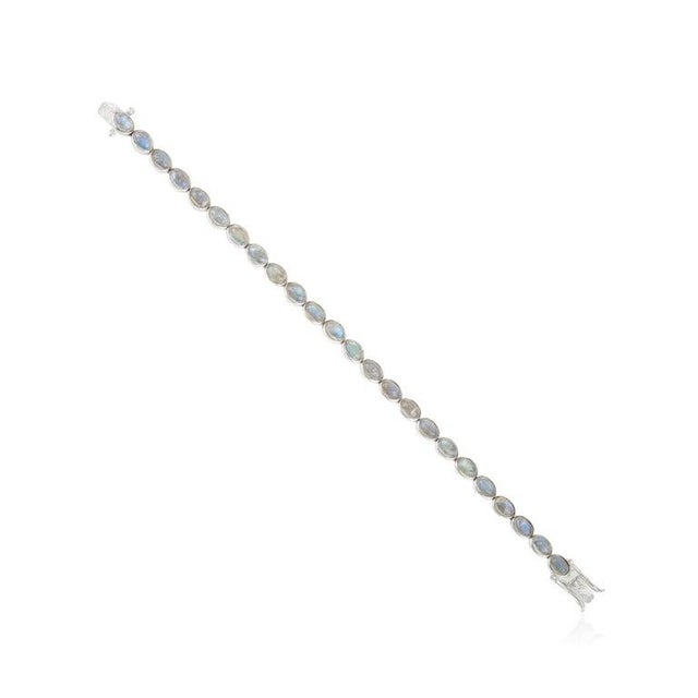 Not Yet Made - Made To Order Caratandher 14.55ct Natural Moonstone Handcrafted Tennis Bracelet for Solid Silver For Sale - Image 5 of 11