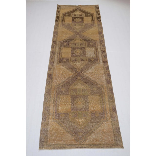 1940's Vintage Turkish Hand-Knotted Runner-3'7" X 12'5" For Sale - Image 13 of 13