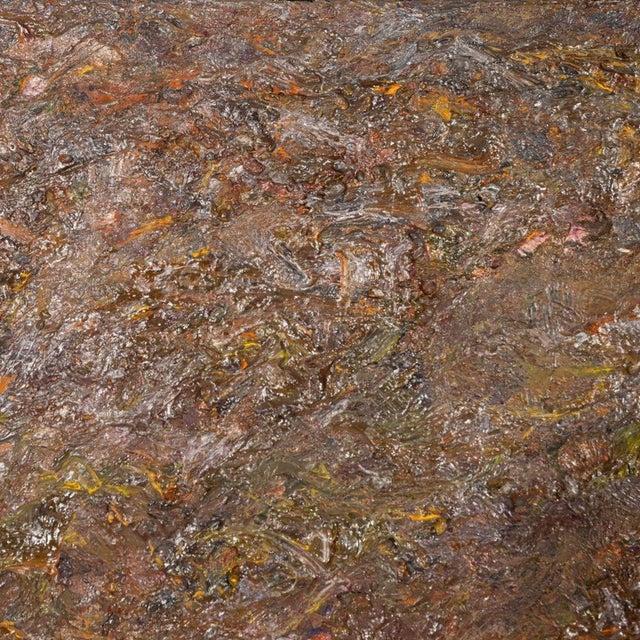 Andy Miller (American, b. 1950), Abstract Composition, Oil on Canvas, 1988, impasto details, warm brown with orange,...