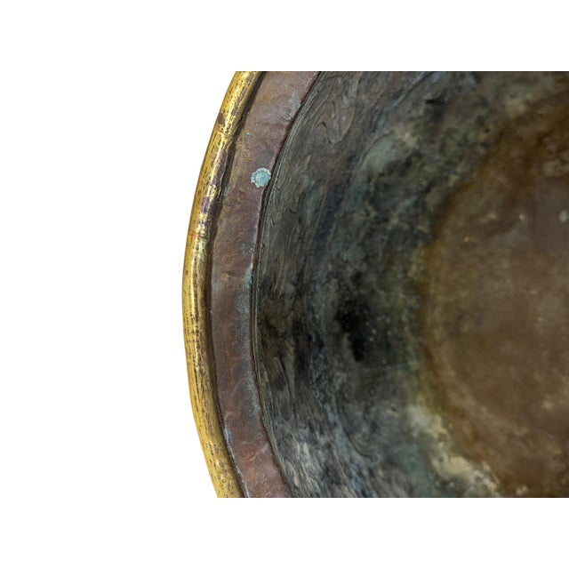 Antique Victorian Brass Jardiniere Planter With and Lion Head Handles For Sale - Image 10 of 11