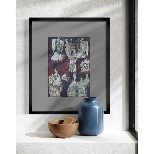 Extremely Rare Limited Edition Henry Moore Lithograph. 8 reclining figures study. Size : 40cm x 50cm. Frame: 16in. x 19in....