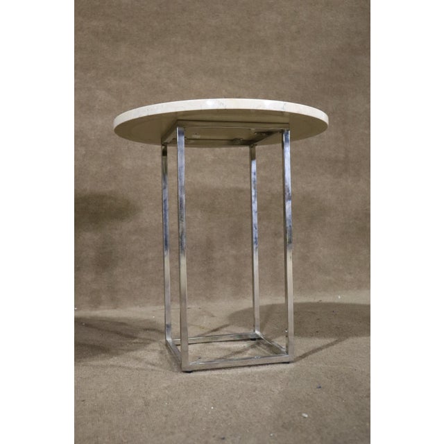 Mid 20th Century Marble & Chrome Side Tables - 2 Pieces For Sale In Philadelphia - Image 6 of 6
