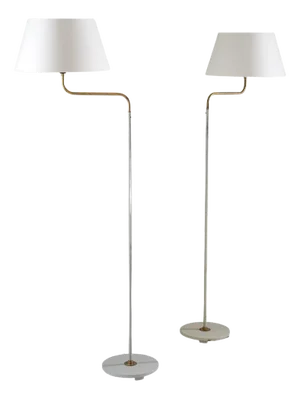 Mid-Century Swedish Floor Lamps attributed to Asea, 1950s, Set of 2