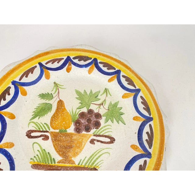 Plates in French Faïence Yellow and Green, Set of 2 For Sale - Image 10 of 12