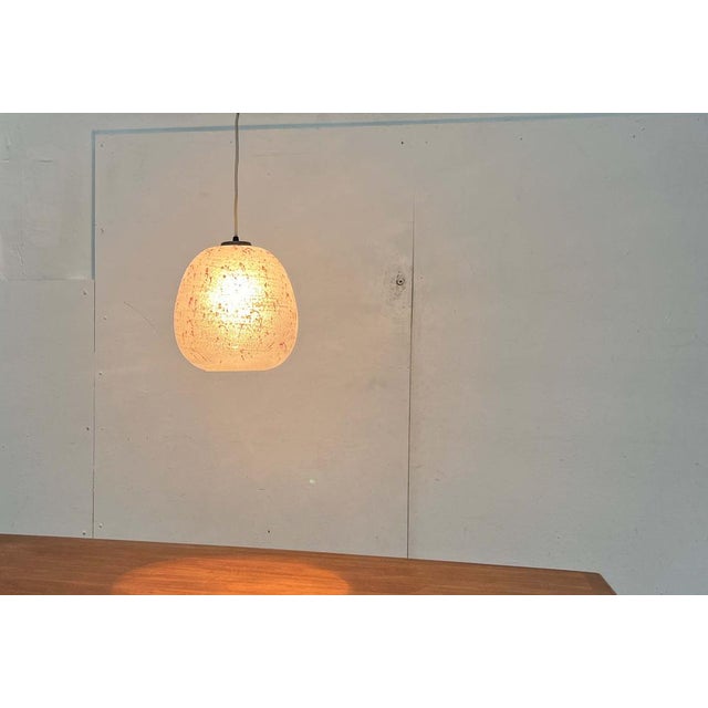 Mid-Century Modern German Space Age Glass Pendant Lamp with Red Paint Splashes, 1960s For Sale - Image 14 of 18