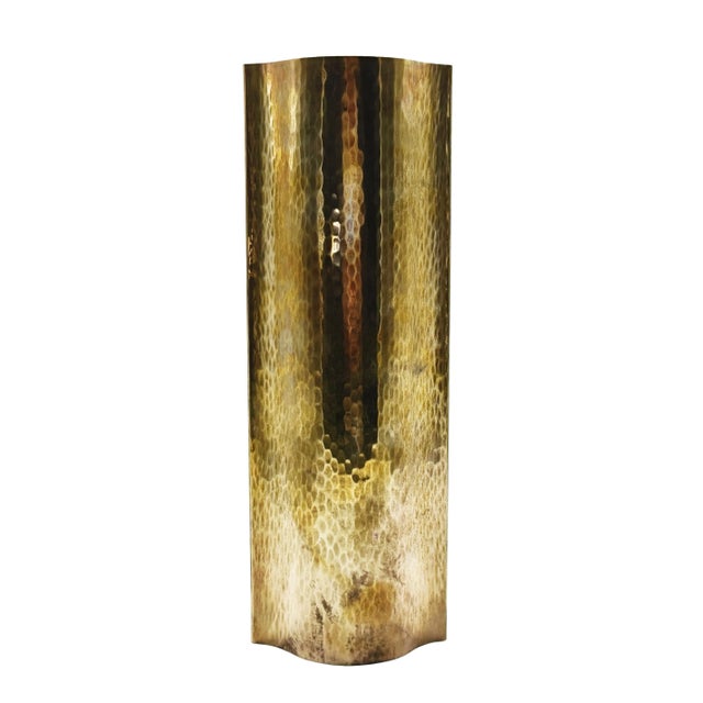 Hammered Brass Vase from Zanetto, Italy, 1970s For Sale - Image 9 of 9