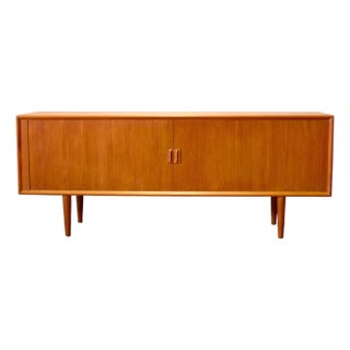 Faarup Møbelfabrik Model #49 Danish Teak Sideboard With Tambour Doors Designed by Svend Aage Larsen For Sale