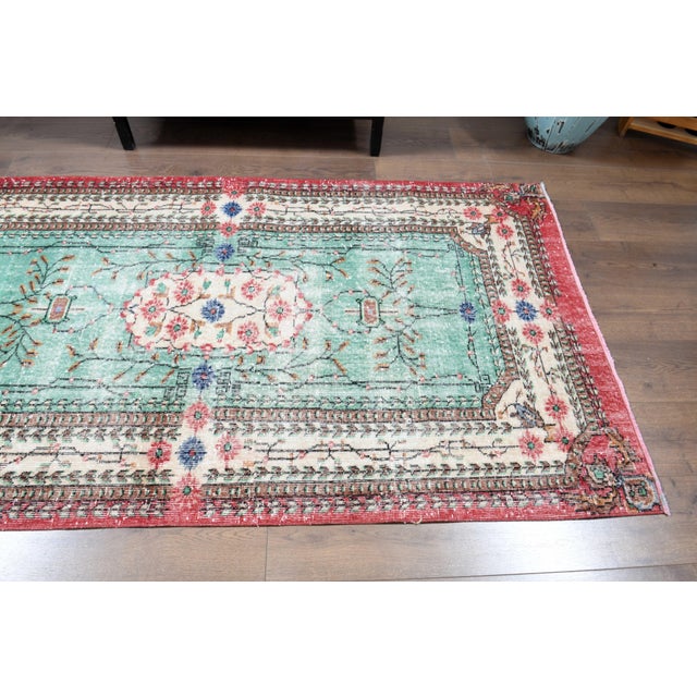 1970s Vintage Handmade Wool Cotton Area Rug For Sale - Image 10 of 11