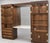 Henredon 1970s Campaign Vintage Henredon Oak Wall Unit With Marble Counter and Mirrored Cabinets For Sale - Image 4 of 12