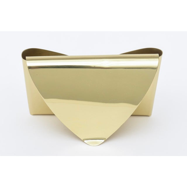 Brass Vintage Italian Brass Envelope Letter Box Desk Accessory 1960's For Sale - Image 8 of 10