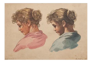 Portrait Etching on Paper by Annibale Carracci, 20th Century