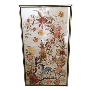 Framed Silk Tapestry For Sale