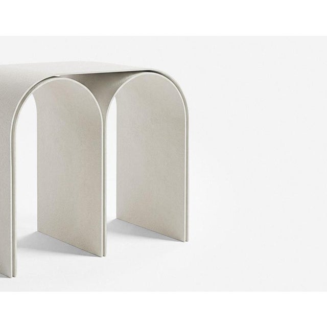 Not Yet Made - Made To Order White Arch Stool in Steel and Plaster by Pietro Franceschini For Sale - Image 5 of 6