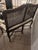 Brown Vintage French Louis Style Cane Back Bench Settee With Carved Wood Frame For Sale - Image 8 of 9