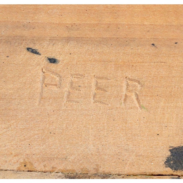 Brown Folk Art Seated Dog Polychrome Painted Sculpture For Sale - Image 8 of 8