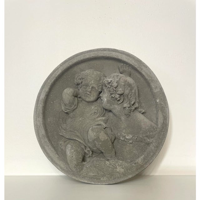 Vintage Victorian Garden Concrete Intaglio, the "Calmady Children" in the Style of Sir Thomas Lawrence For Sale - Image 4 of 11