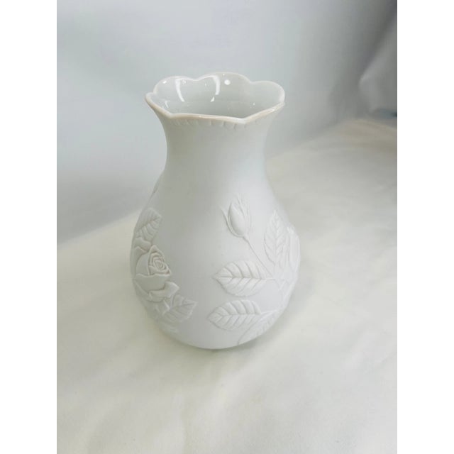 A.K. Kaiser Vintage Kaiser West Germany White Porcelain Rose Vase For Sale - Image 4 of 7