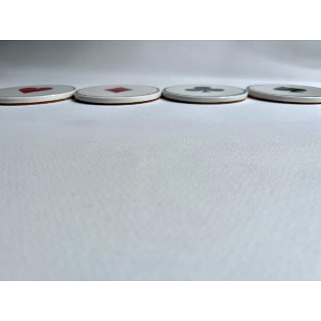 Vintage Modern "Ace" Ceramic Coasters, Set of 4 For Sale - Image 9 of 17